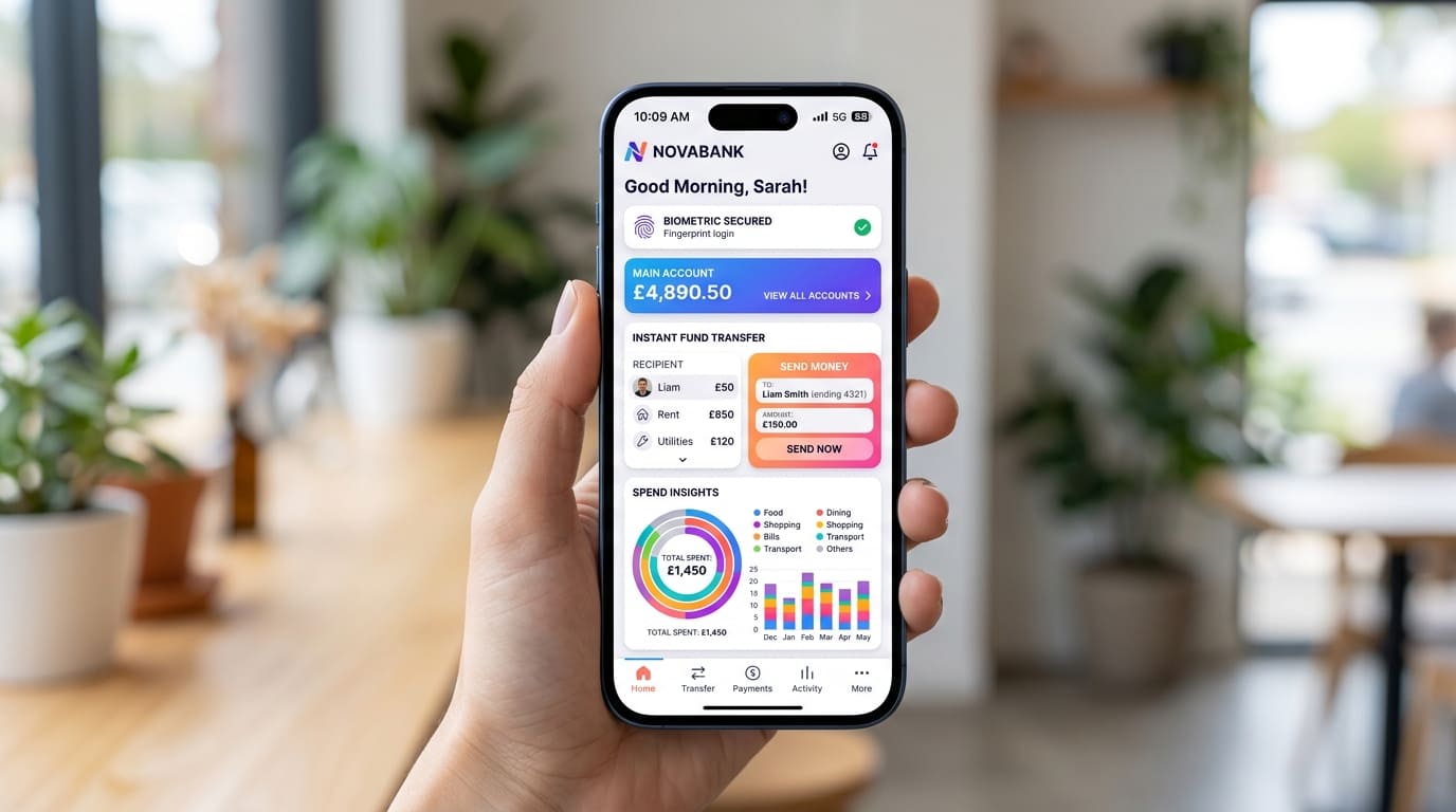 Novabank mobile banking app preview
